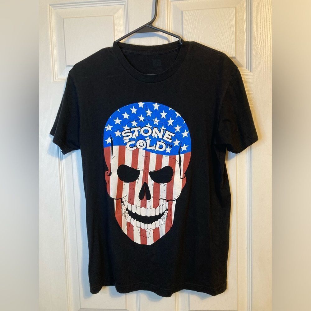 WWE Stone Steve Austin T Shirt Unisex S RWB Skull Stone Cold Tee